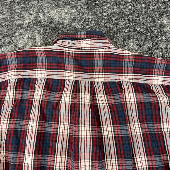 Ralph Lauren Button Up Boys L Long Sleeve Plaid Red Blue Pony Cotton - Picture 7 of 8